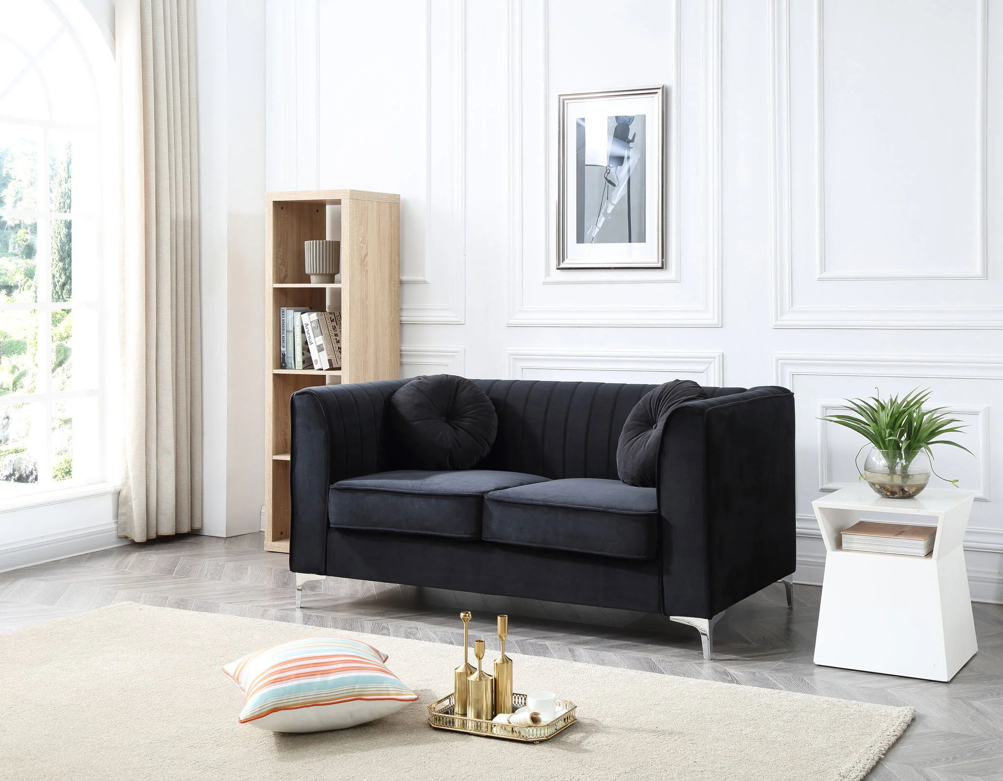 8863-glam-styled-micro-suede-loveseat-2.webp Glam Styled Micro Suede Loveseat