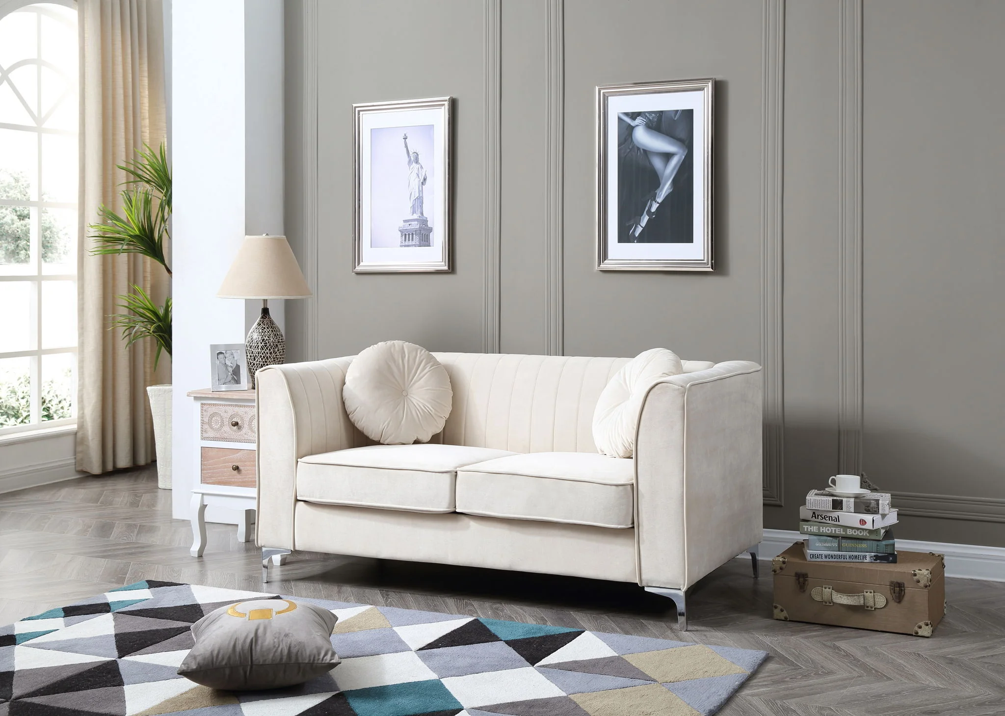 8863-glam-styled-micro-suede-loveseat-3.webp Glam Styled Micro Suede Loveseat