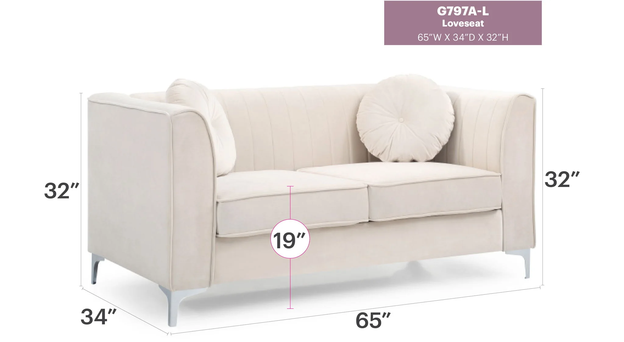 8863-glam-styled-micro-suede-loveseat-5.webp Glam Styled Micro Suede Loveseat