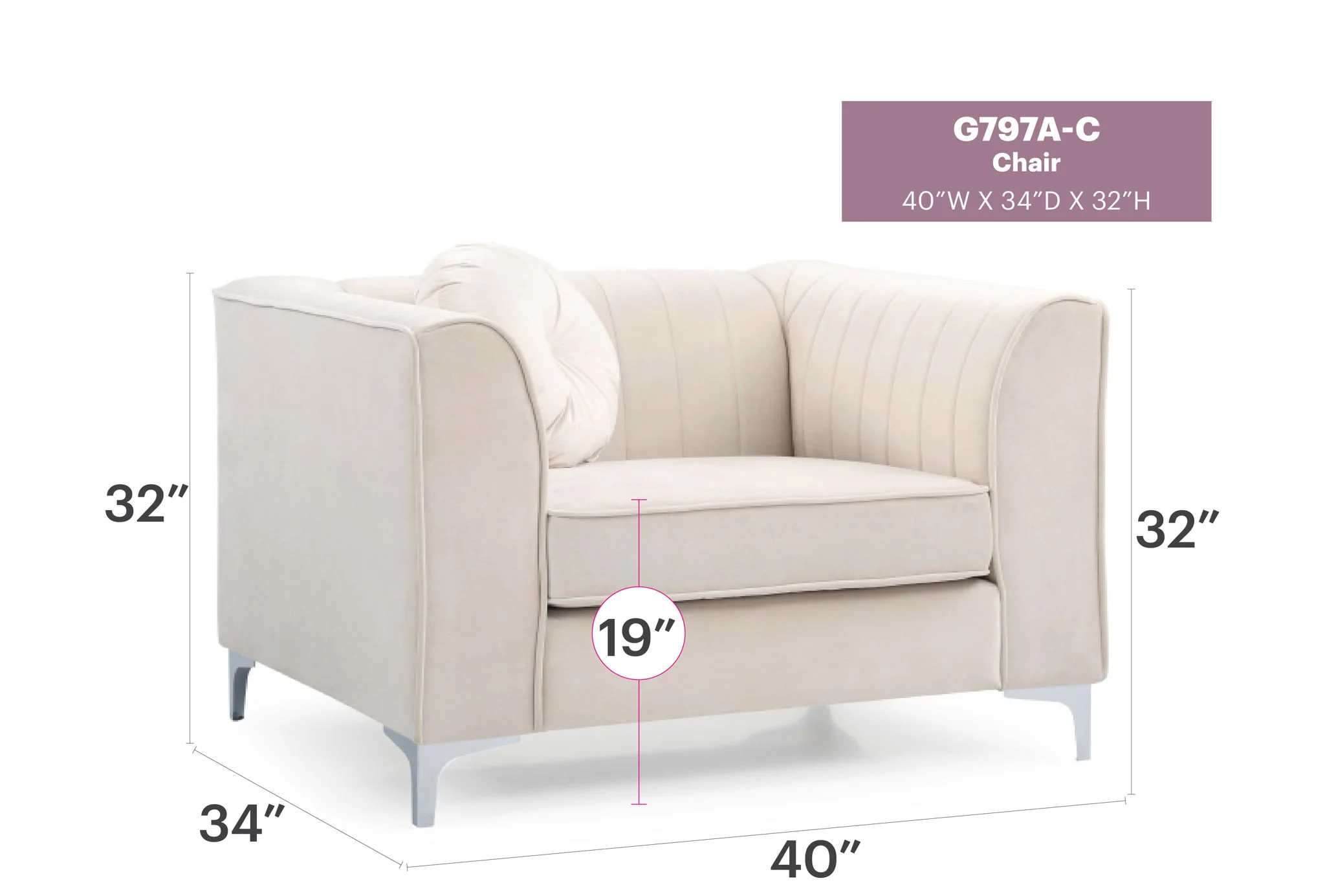 Contemporary Sloped Armchair