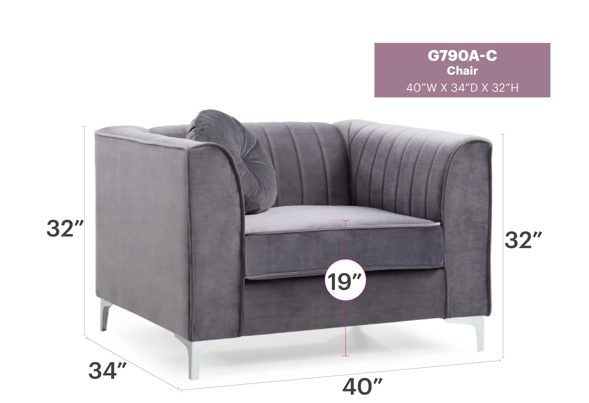 Contemporary Sloped Armchair