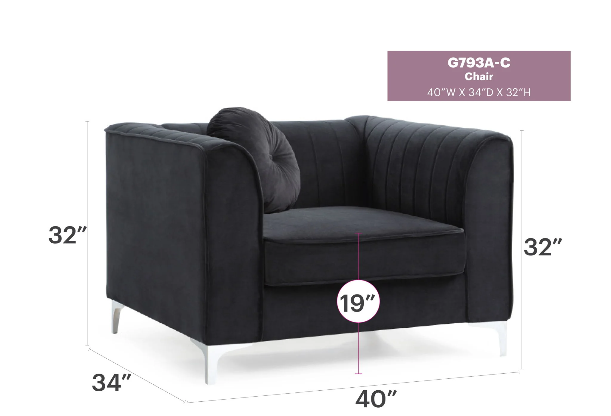 Contemporary Sloped Armchair