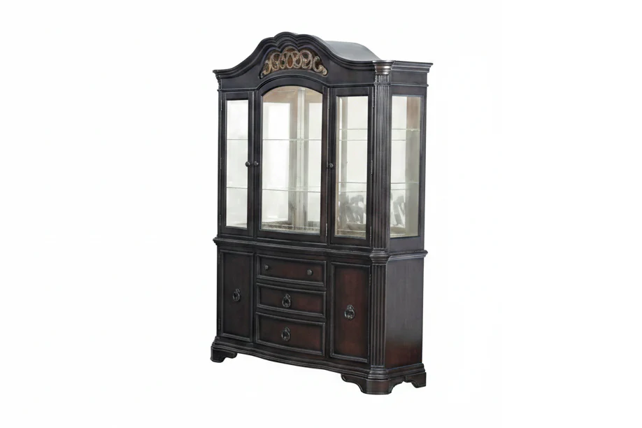 89-espresso-traditional-china-cabinet-with-glass-hutch-buffet-storage-3.webp Espresso Traditional China Cabinet with Glass Hutch & Buffet Storage