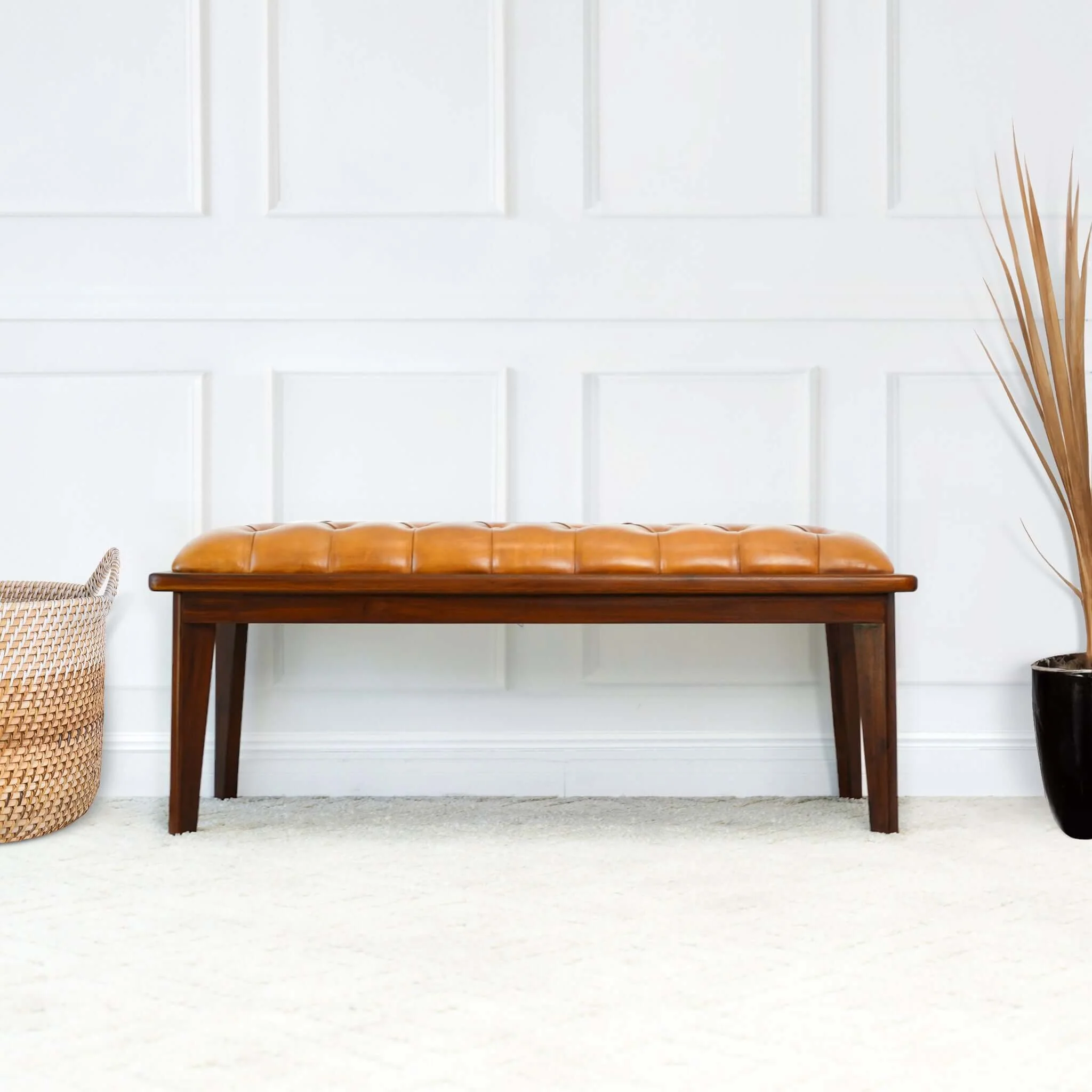 9027-arden-bench-with-buttons-brown-rustic-tan-3.webp Arden - Bench With Buttons - Brown / Rustic / Tan