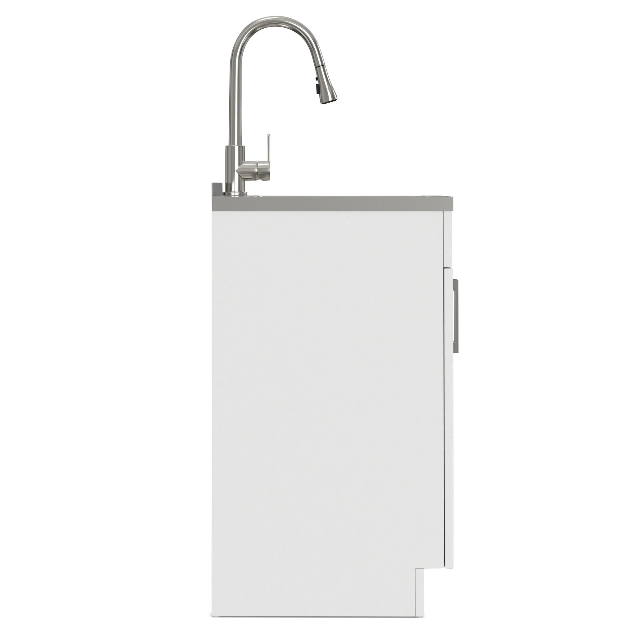 Modern Shaker All-In-One Laundry Utility Sink And Cabinet With Pull-Out Faucet