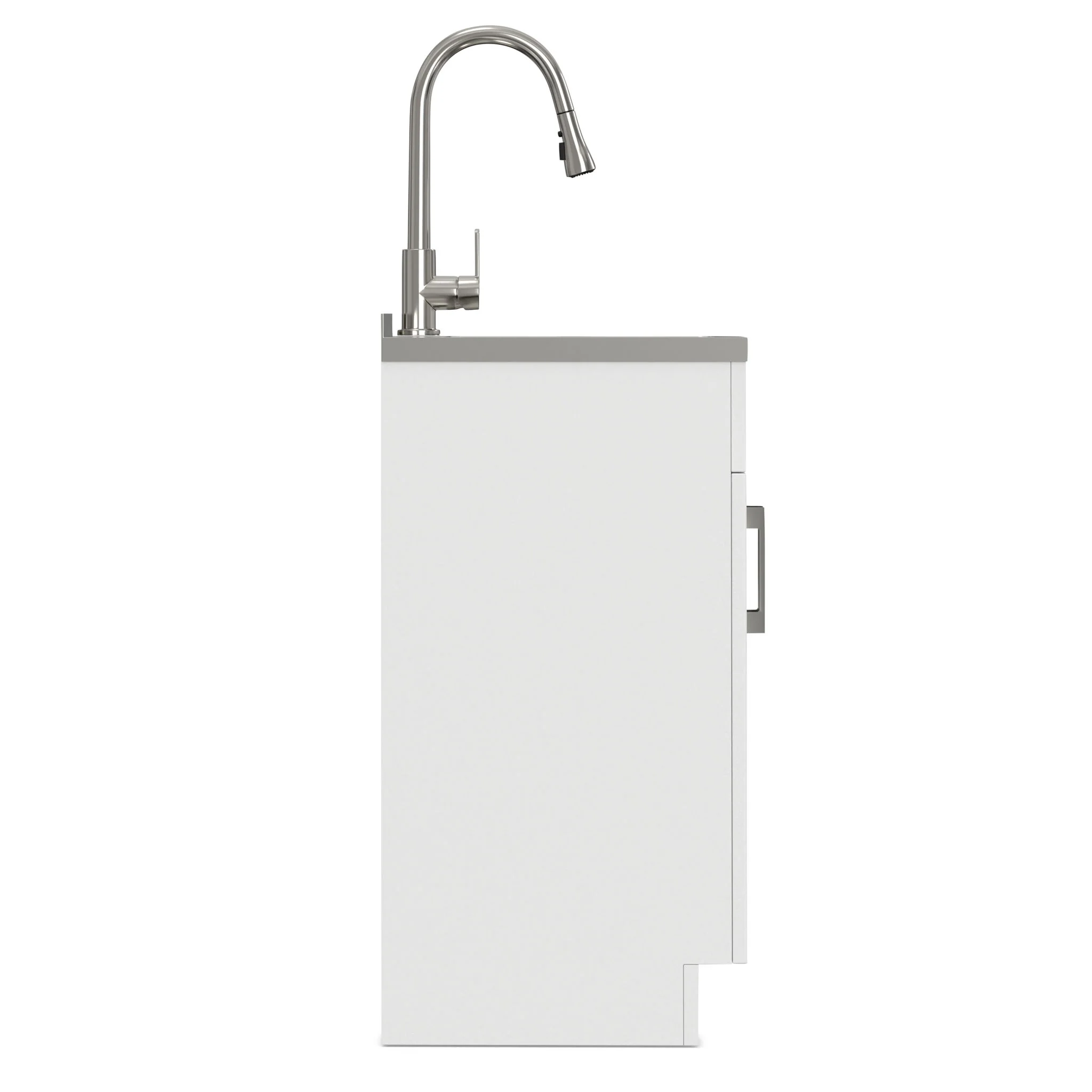 Modern Shaker All-In-One Laundry Utility Sink And Cabinet With Pull-Out Faucet