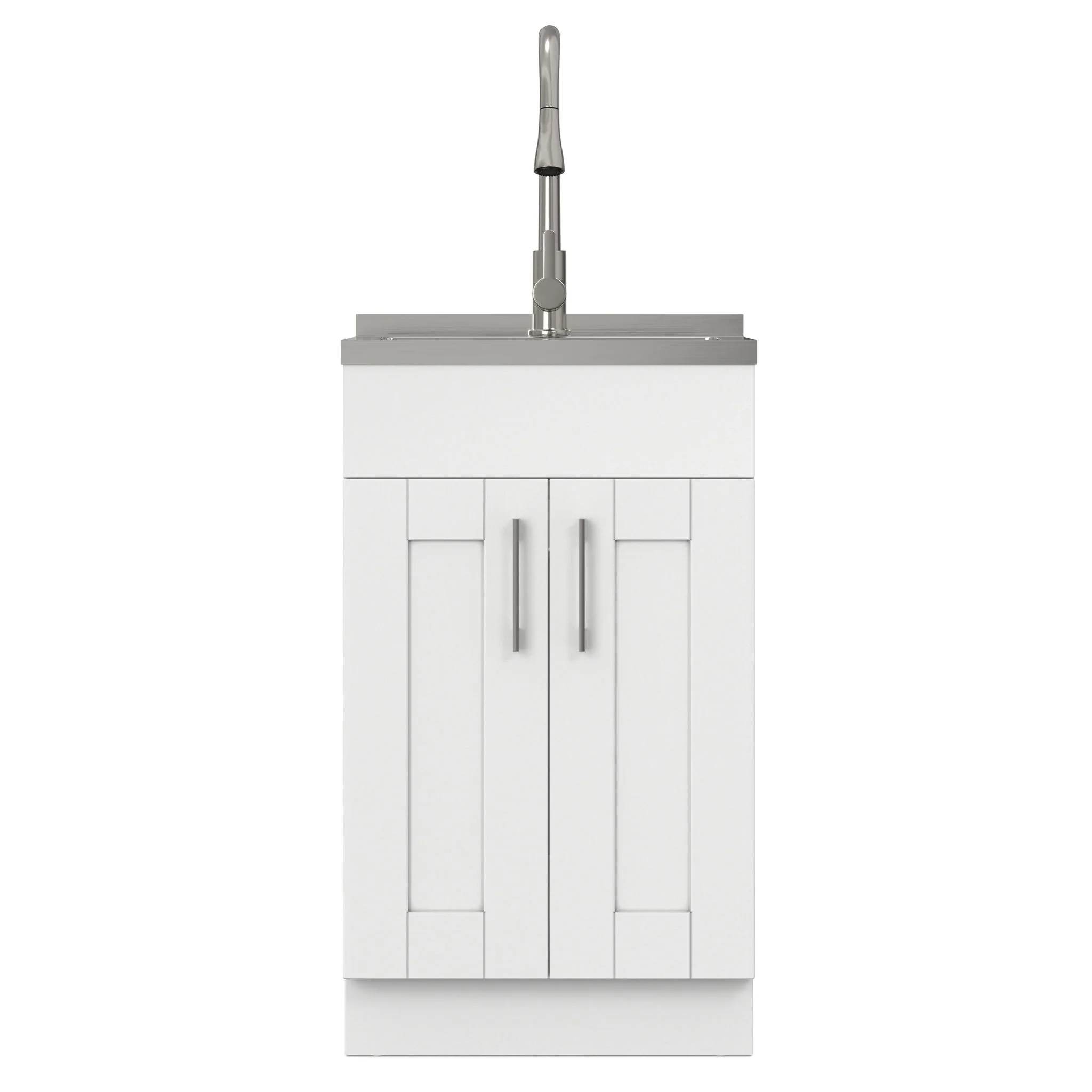 Modern Shaker All-In-One Laundry Utility Sink And Cabinet With Pull-Out Faucet