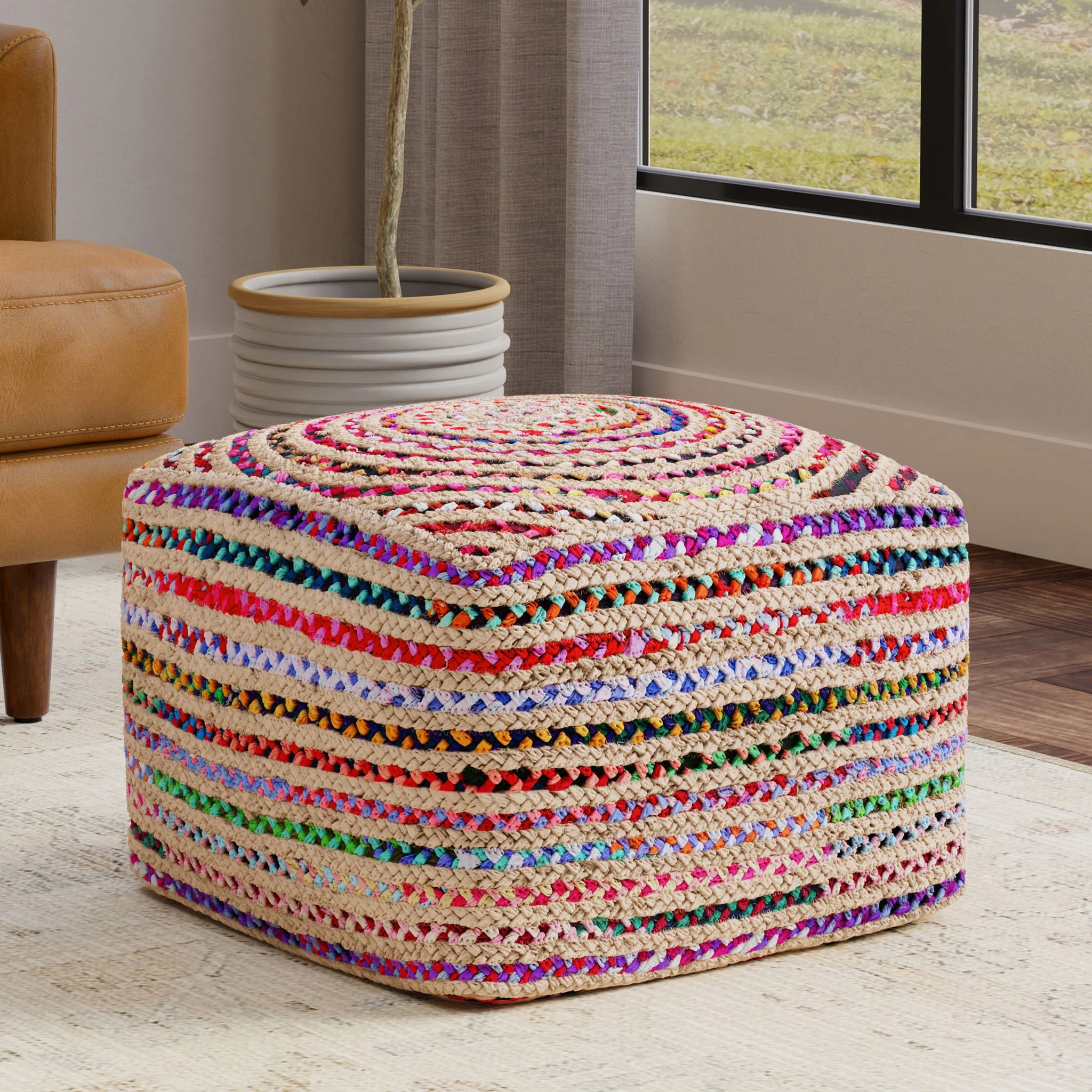 9096-margo-square-pouf-multicolor-2.webp Margo - Square Pouf - Multicolor