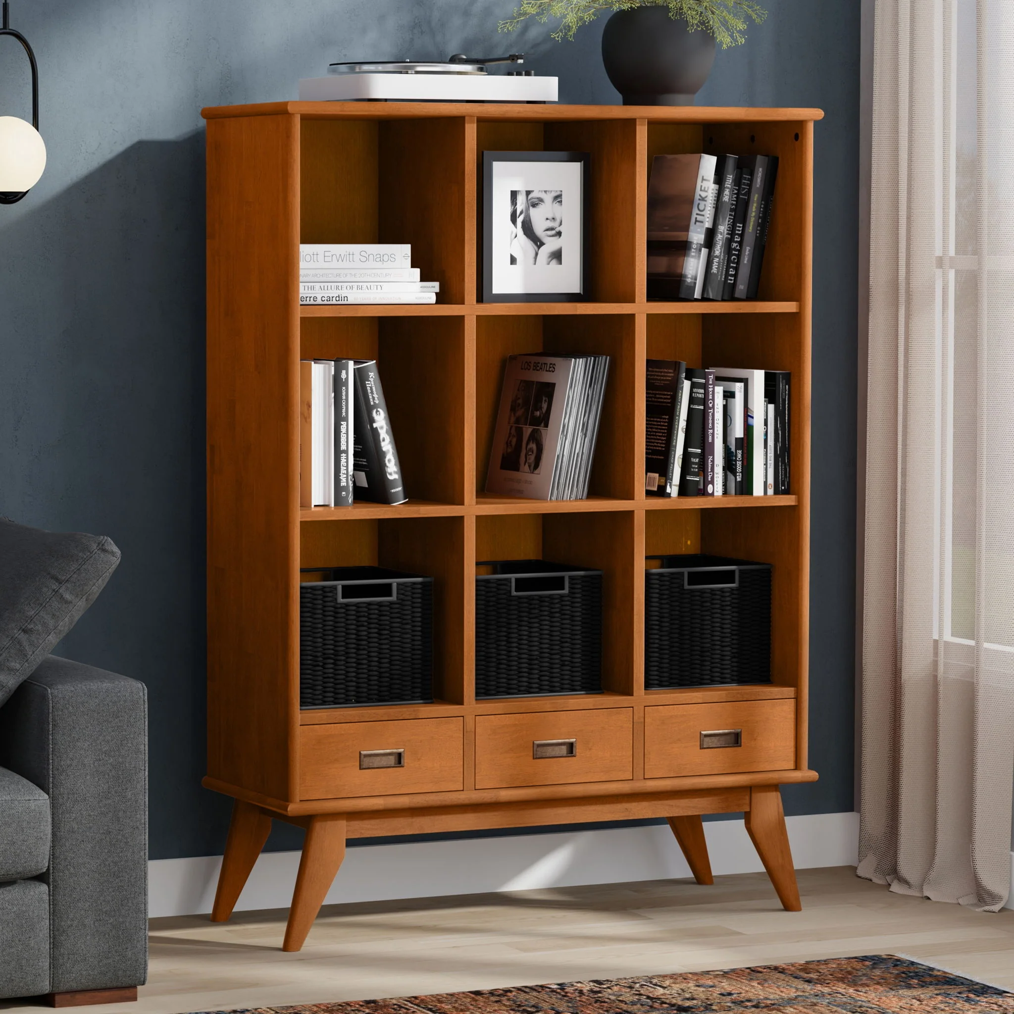 9104-draper-9-cube-storage-with-drawers-brown-2.webp Draper - 9 Cube Storage With Drawers - Brown