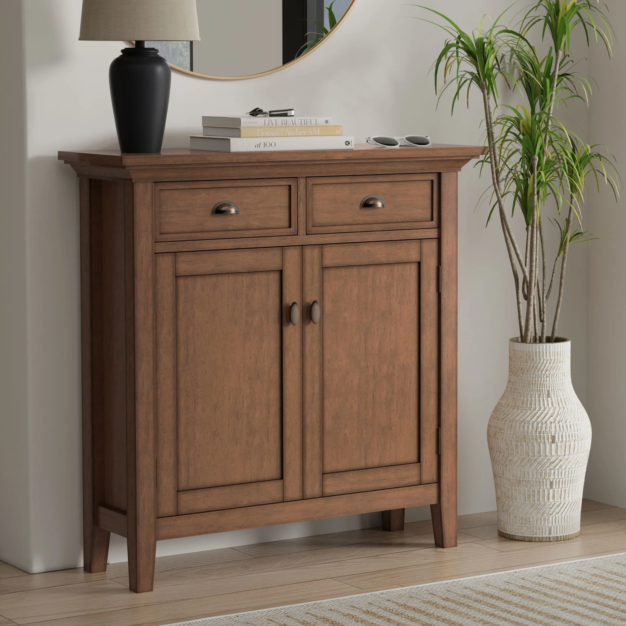 9106-redmond-entryway-cabinet-with-adjustable-shelves-and-drawers-brown-6.webp Redmond - Entryway Cabinet With Adjustable Shelves And Drawers - Brown