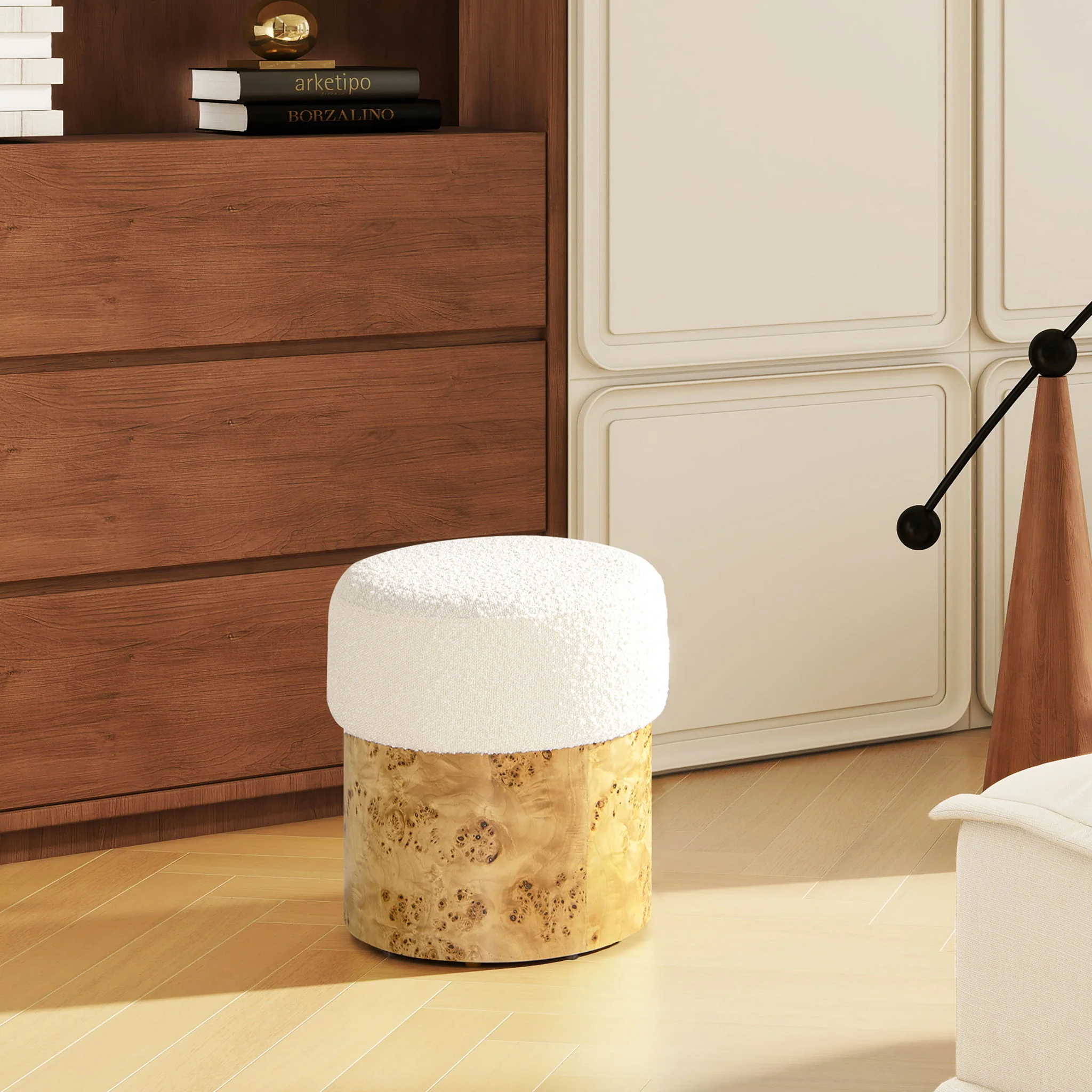 9111-nebula-round-upholstered-ottoman-white-4.webp Nebula - Round Upholstered Ottoman - White