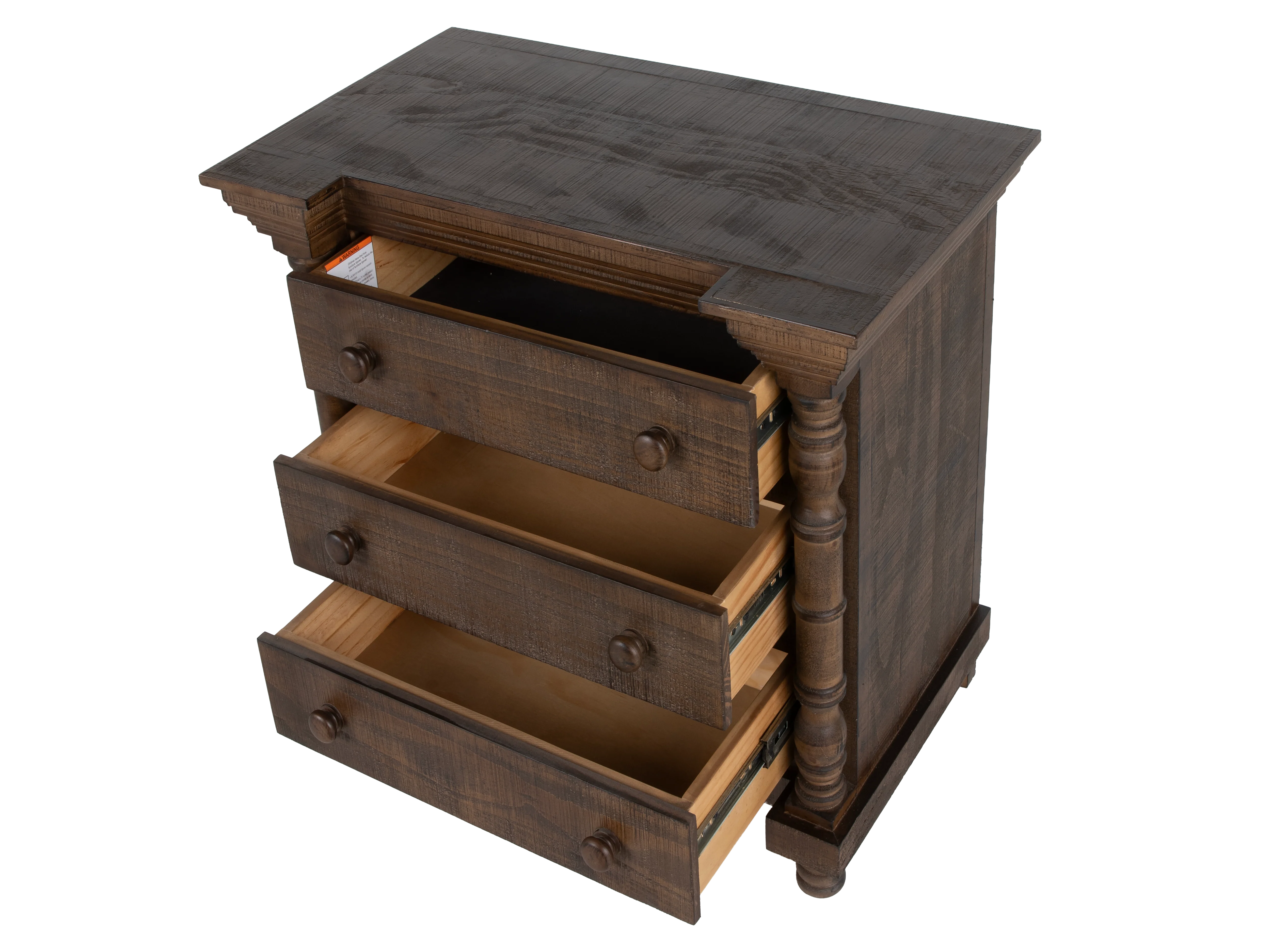 Honeywood Solid wood 3-Drawer Nightstand