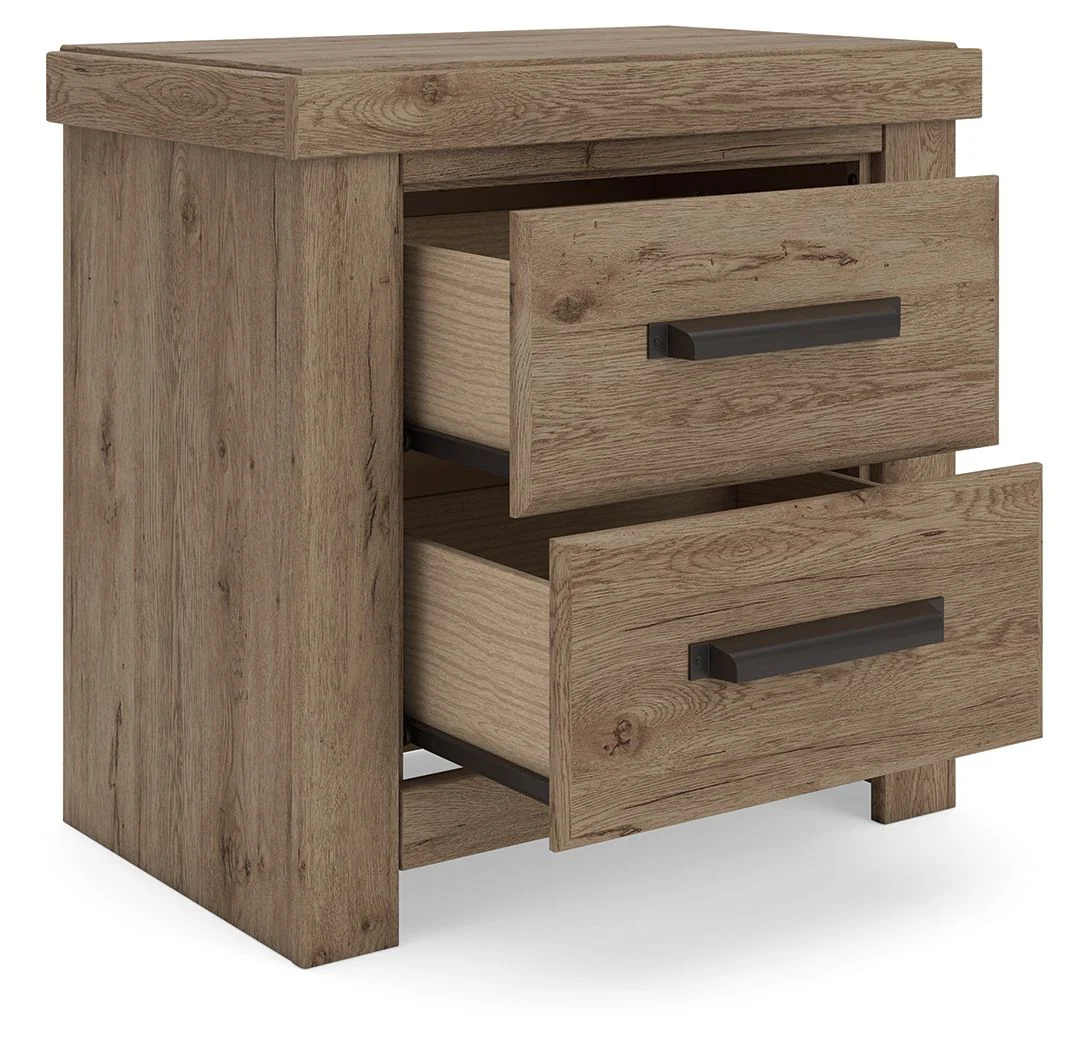 9190-oliandon-two-drawer-night-stand-light-brown-6.webp Oliandon - Two Drawer Night Stand - Light Brown