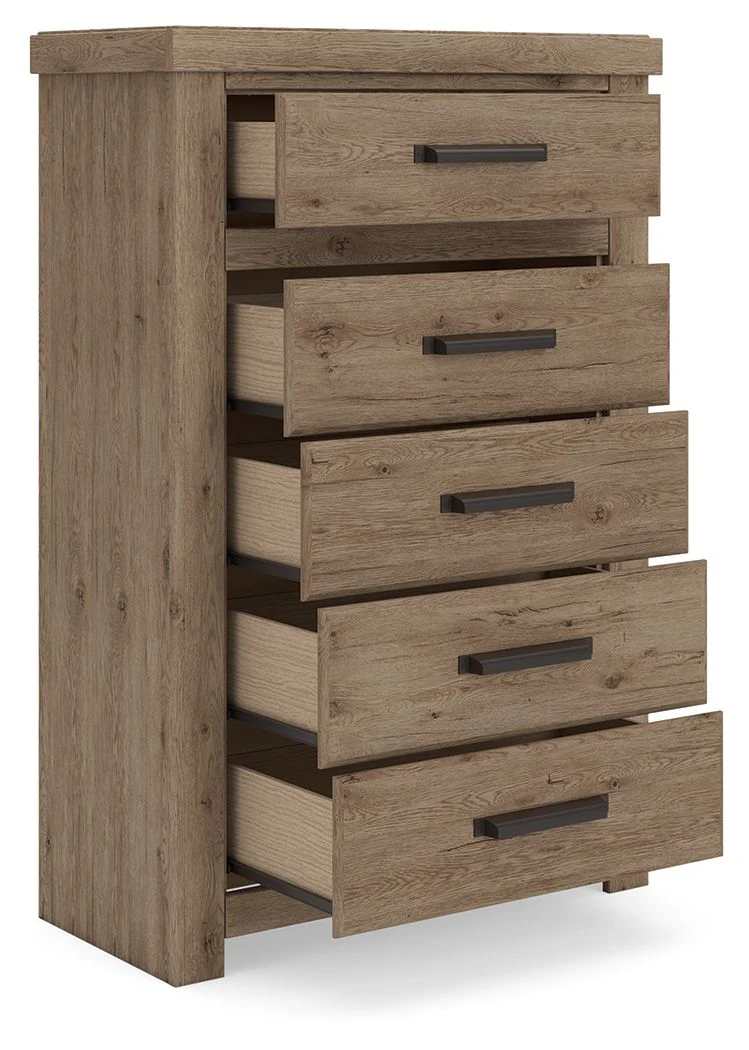 9191-oliandon-five-drawer-chest-light-brown-3.webp Oliandon - Five Drawer Chest - Light Brown