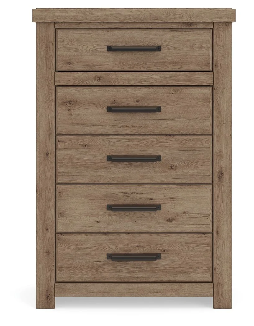 9191-oliandon-five-drawer-chest-light-brown-4.webp Oliandon - Five Drawer Chest - Light Brown