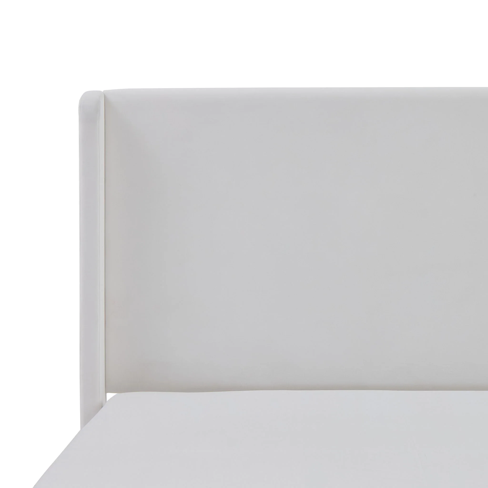 Carmen - King Size Upholstered Wingback Bed - White