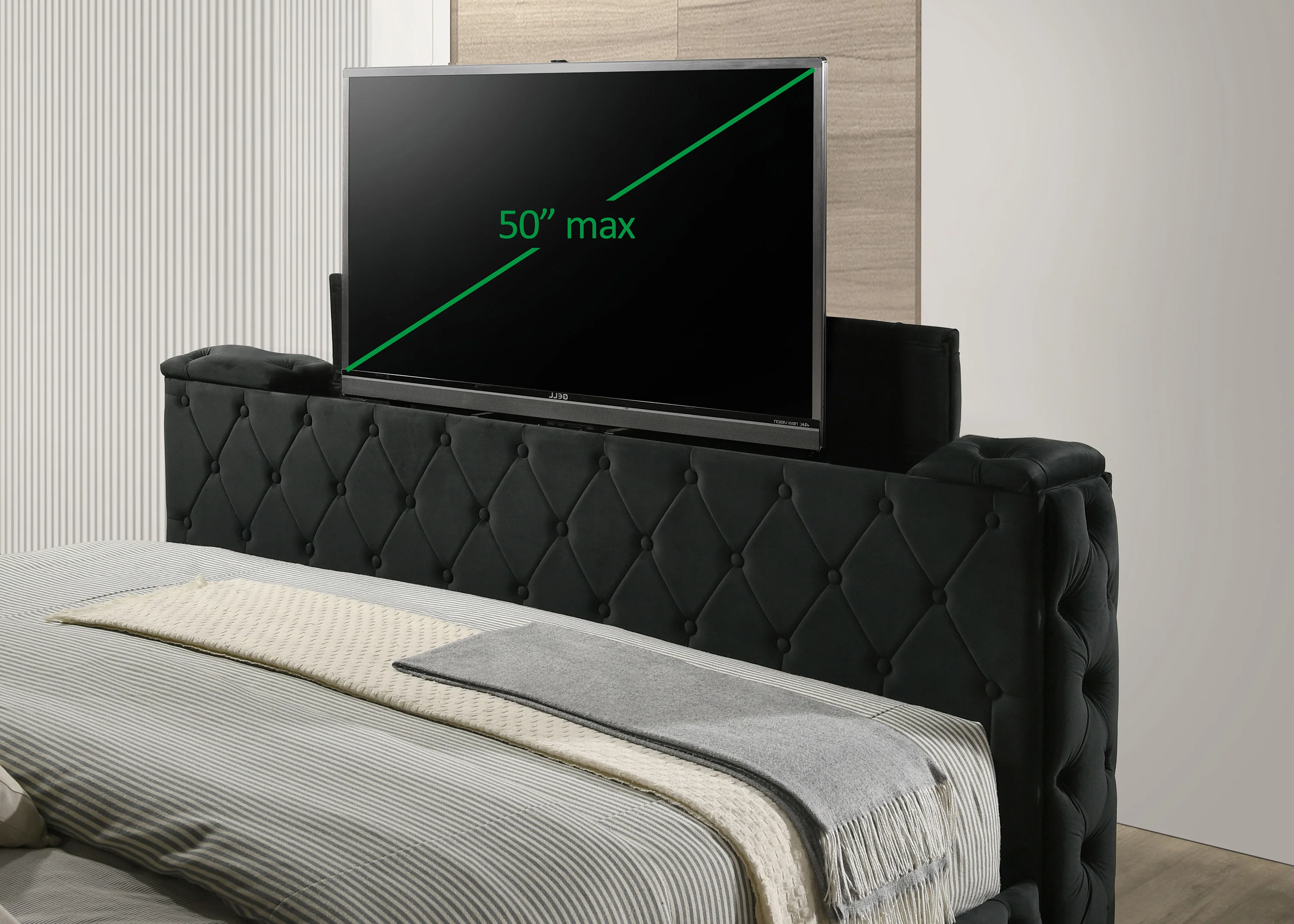 Josephine Bed W/Tv Lift Black
