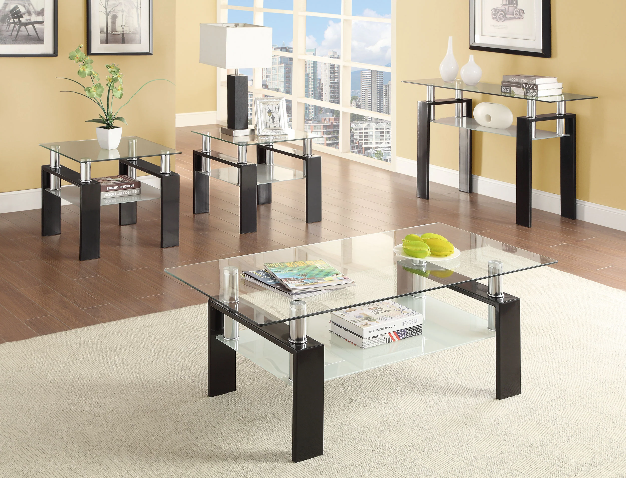 9299-dyer-1-shelf-square-glass-top-side-end-table-black-4.webp Dyer 1-shelf Square Glass Top Side End Table Black