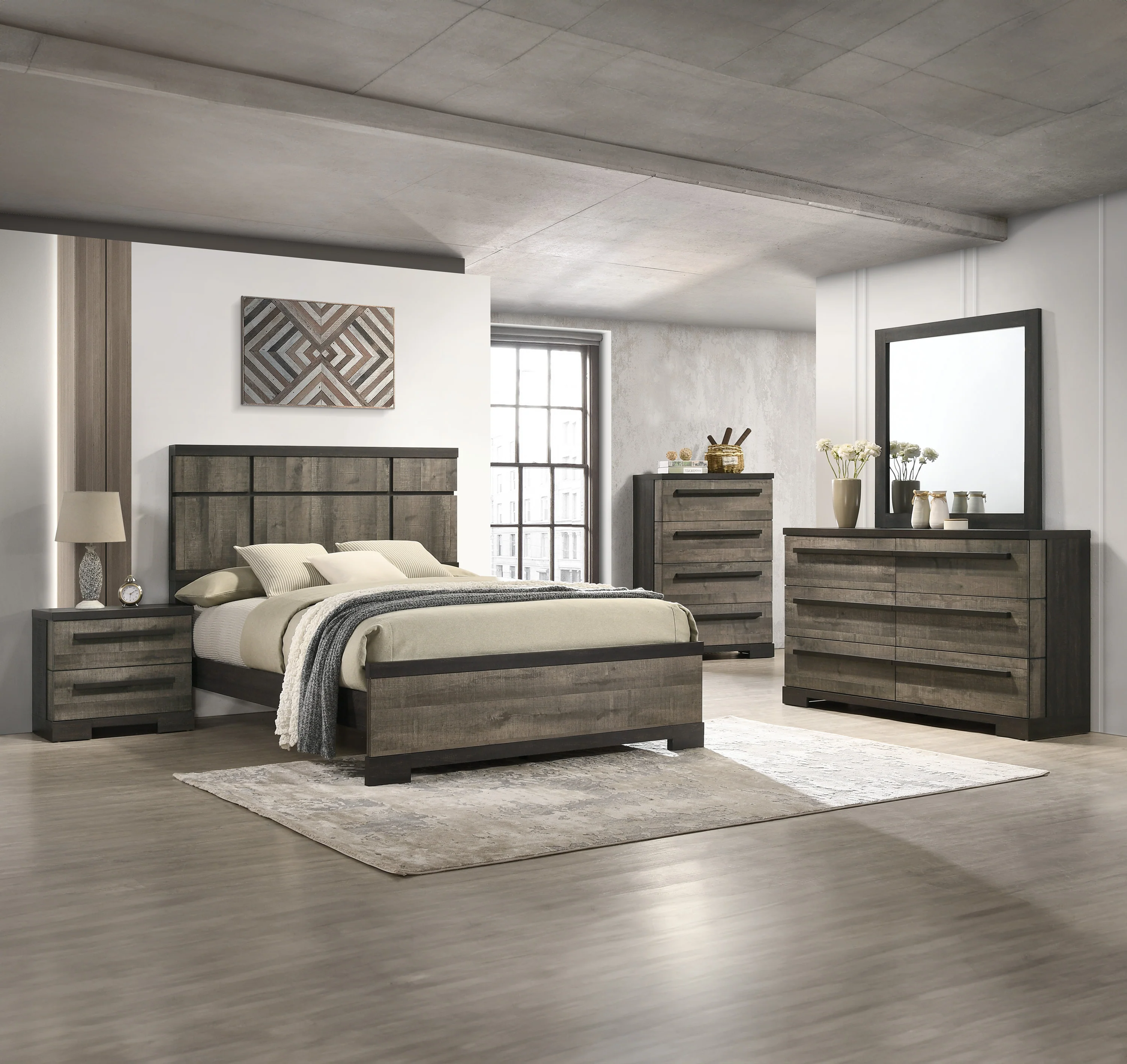 Remington Night Stand Gray/Ebony
