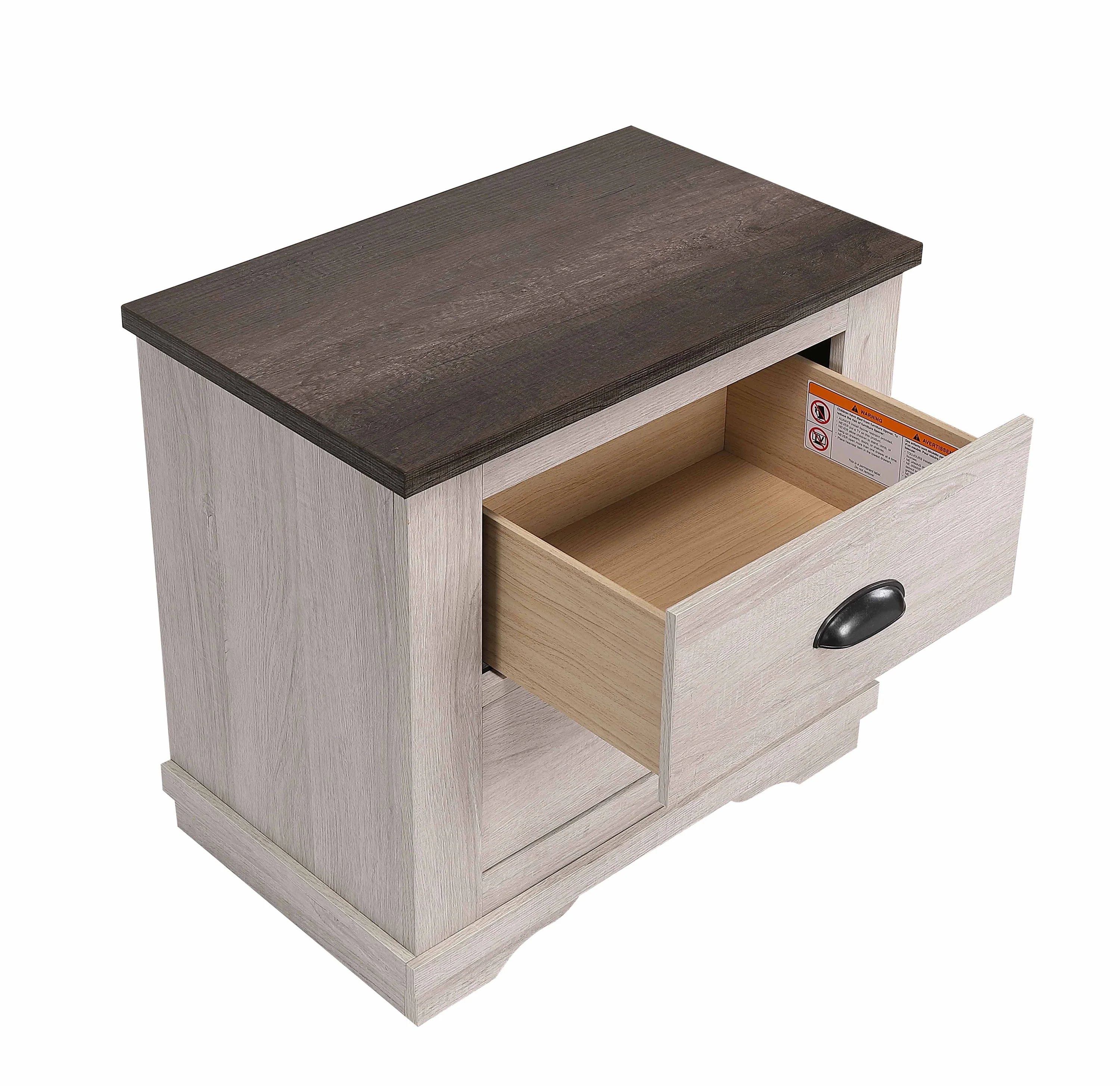 Coralee Night Stand Chalk/Grey