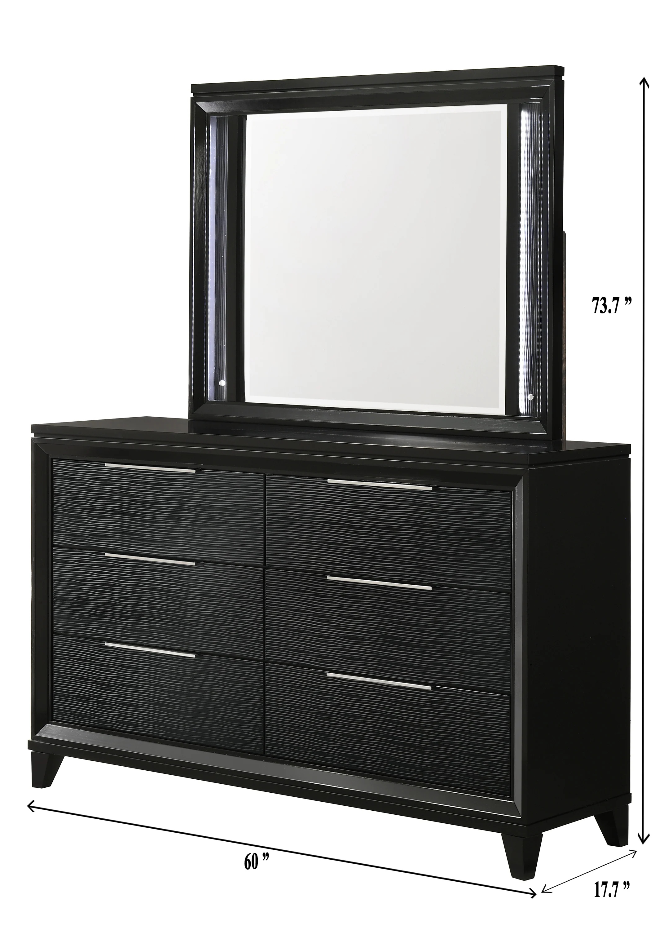Cressida Led Dresser Mirror Black