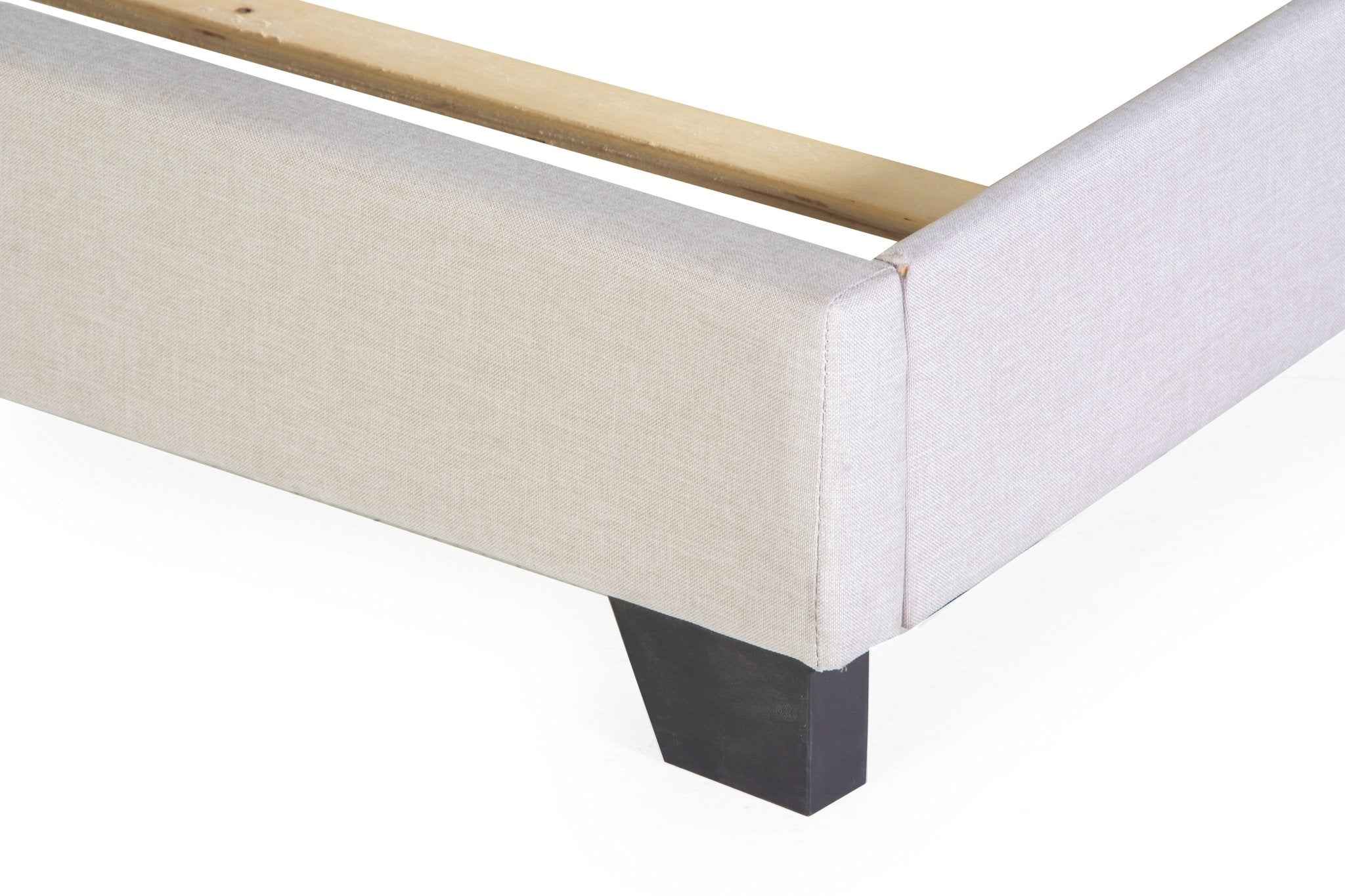 Khaki Tufted Upholstered Panel Bed